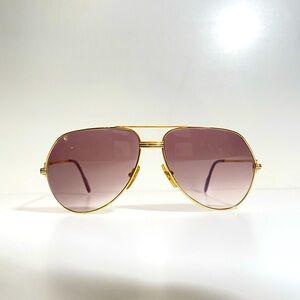 Vintage Cartier Gold Two Tone Santos Sunglasses 80s / 90s